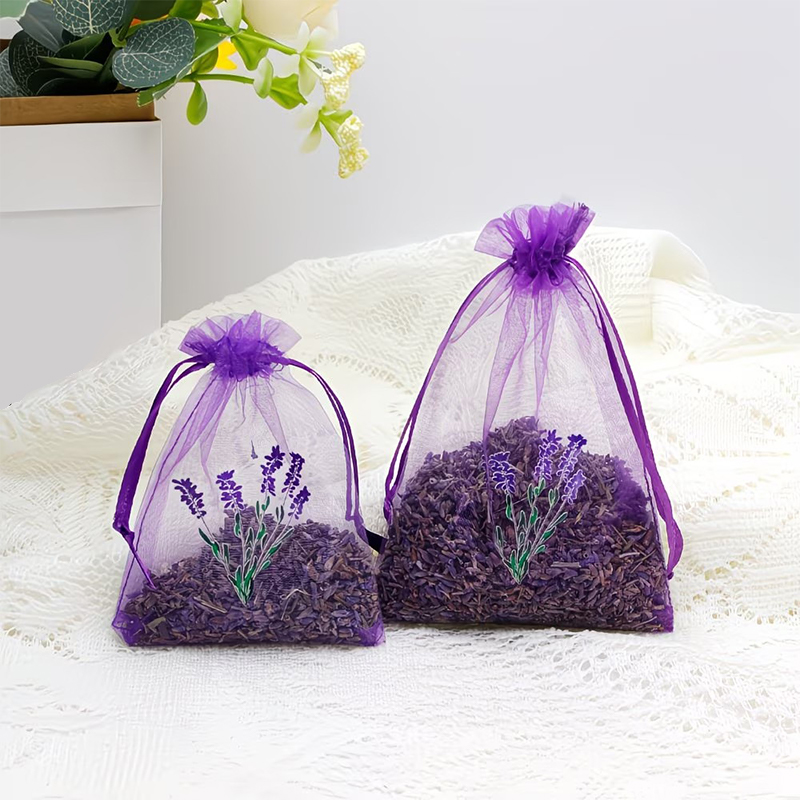 20Pcs 라벤더 패턴 드로스트링 메쉬 가방 말린 꽃  - Dried Herbs 리뷰 및 가격