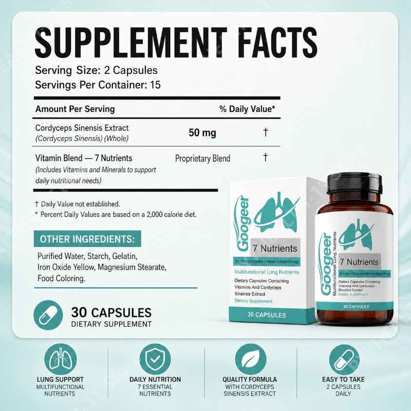 동충하초 추출물 캡슐 허브 보충제 데일리 웰니스 지원  - Herbal Supplement 리뷰 및 가격