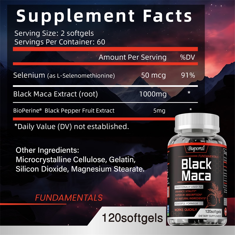 블랙 마카 보충제 - 근육량, 지구력 및 활력 증가,  - Herbal Supplement 리뷰 및 가격