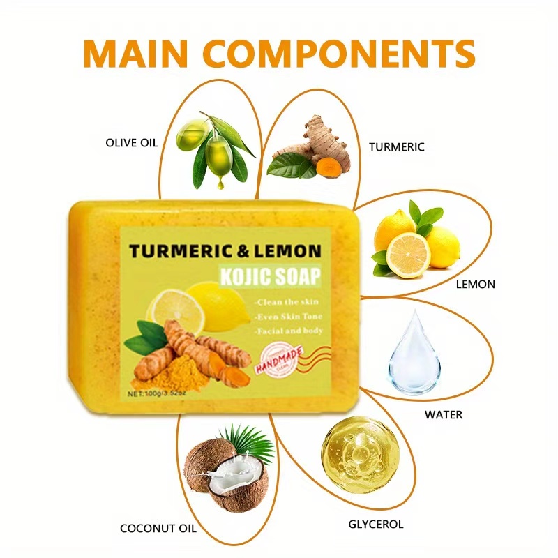 2PCS 강황 구연산 비누, 부드러운 클렌징, 바디 목 - Turmeric 리뷰 및 가격